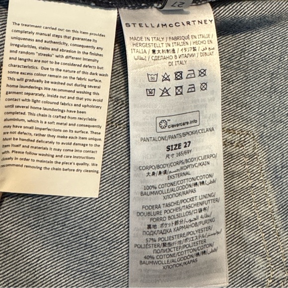 STELLA MCCARTNEY FALABELLA CHAIN KNEES DISTRESSED BOOTCUT JEANS VINTAGE BLUE 27 - Picture 15 of 15